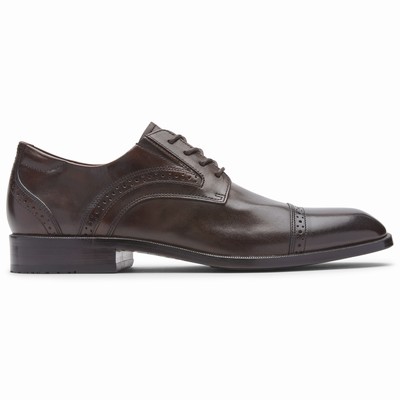 Sapatos Oxfords Rockport Total Motion Office Cap Toe Homem Marrom PT-83956